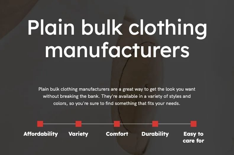 Bulk Clothing Manufacturers Quality and Affordability for Your Business