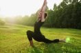 earing yoga pants in pulic