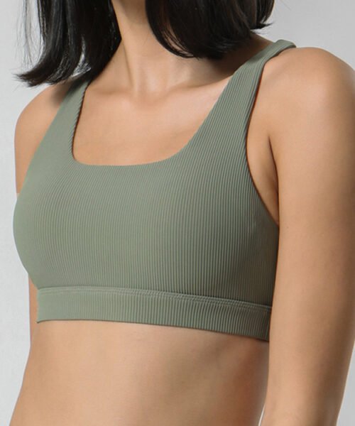 Custom Ribbed Fabric Yoga Bra