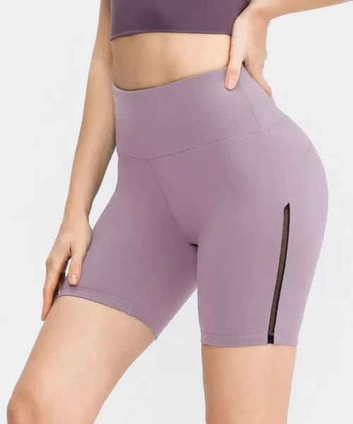 Wholesale Decorated Insert Mesh Yoga Shorts