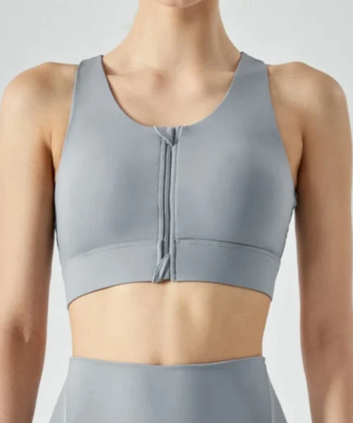 Wholesale High Impact Zip Up Sport Bra With Removable Pads