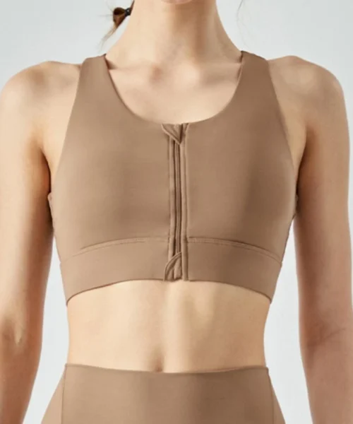 Wholesale High Impact Zip Up Sport Bra With Removable Pads