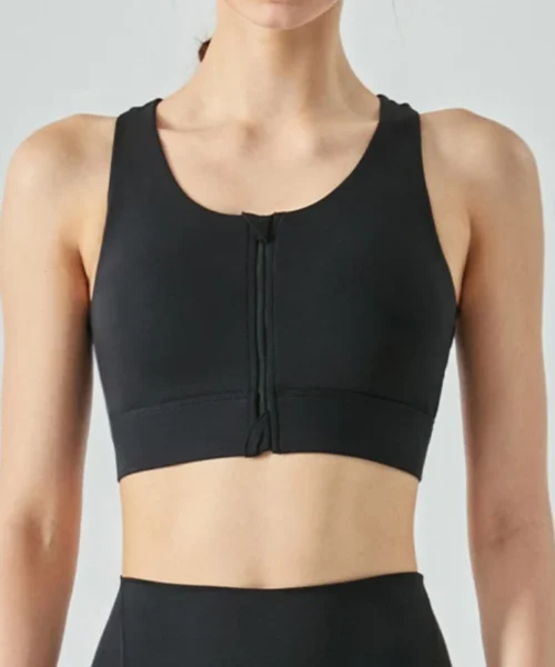 Wholesale High Impact Zip Up Sport Bra With Removable Pads