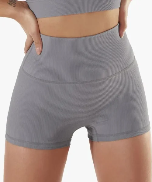 Wholesale Ribbed High Waist Yoga Shorts