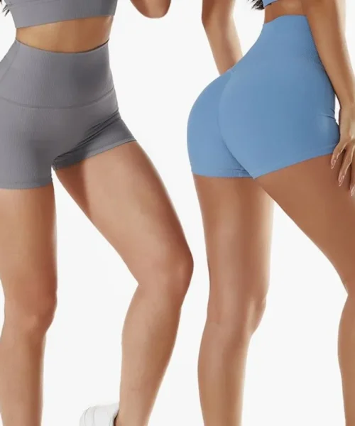 Wholesale Ribbed High Waist Yoga Shorts