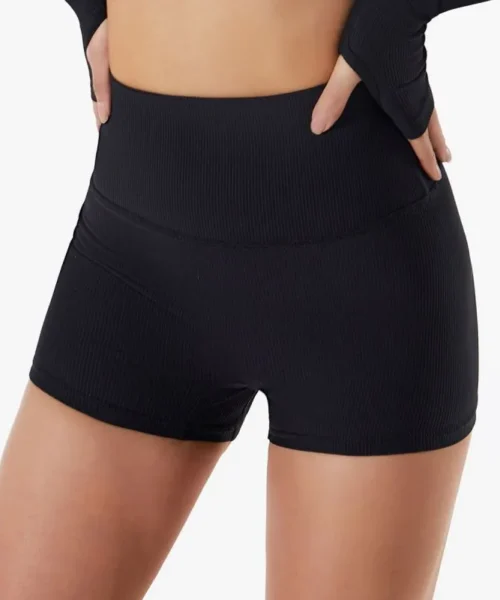 Wholesale Ribbed High Waist Yoga Shorts