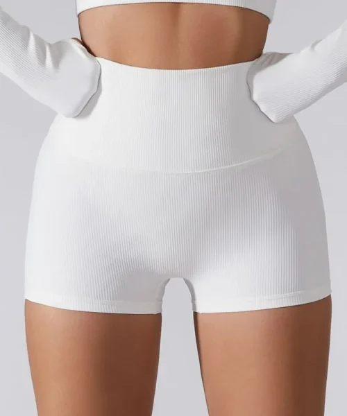 Wholesale Ribbed High Waist Yoga Shorts