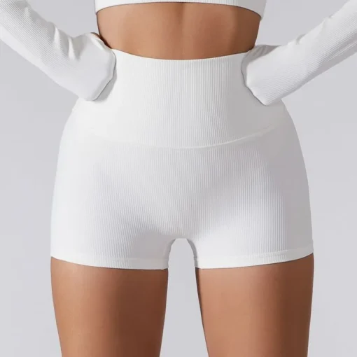 Wholesale Ribbed High Waist Yoga Shorts