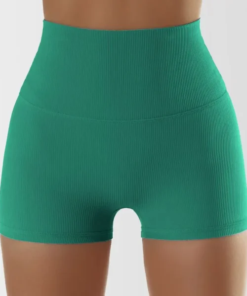 Wholesale Ribbed High Waist Yoga Shorts