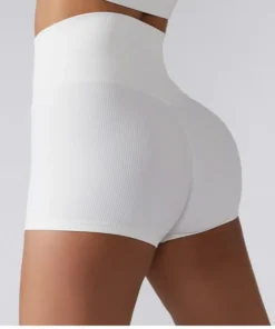 Wholesale Ribbed High Waist Yoga Shorts