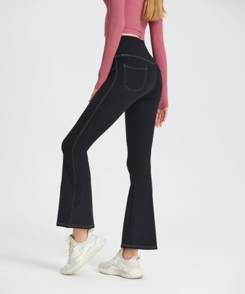 Wholesale back pocket flared legging
