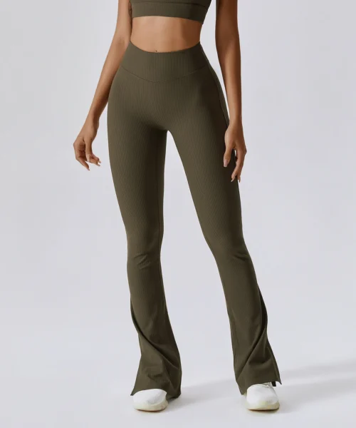 Wholesale slit leg opening flared legging
