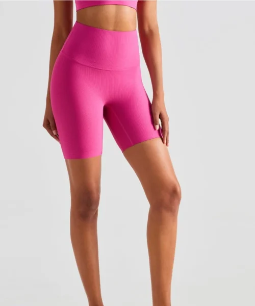 Wholesale ribbed three points yoga shorts