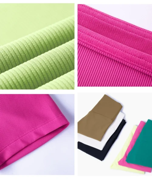 Wholesale ribbed three points yoga shorts